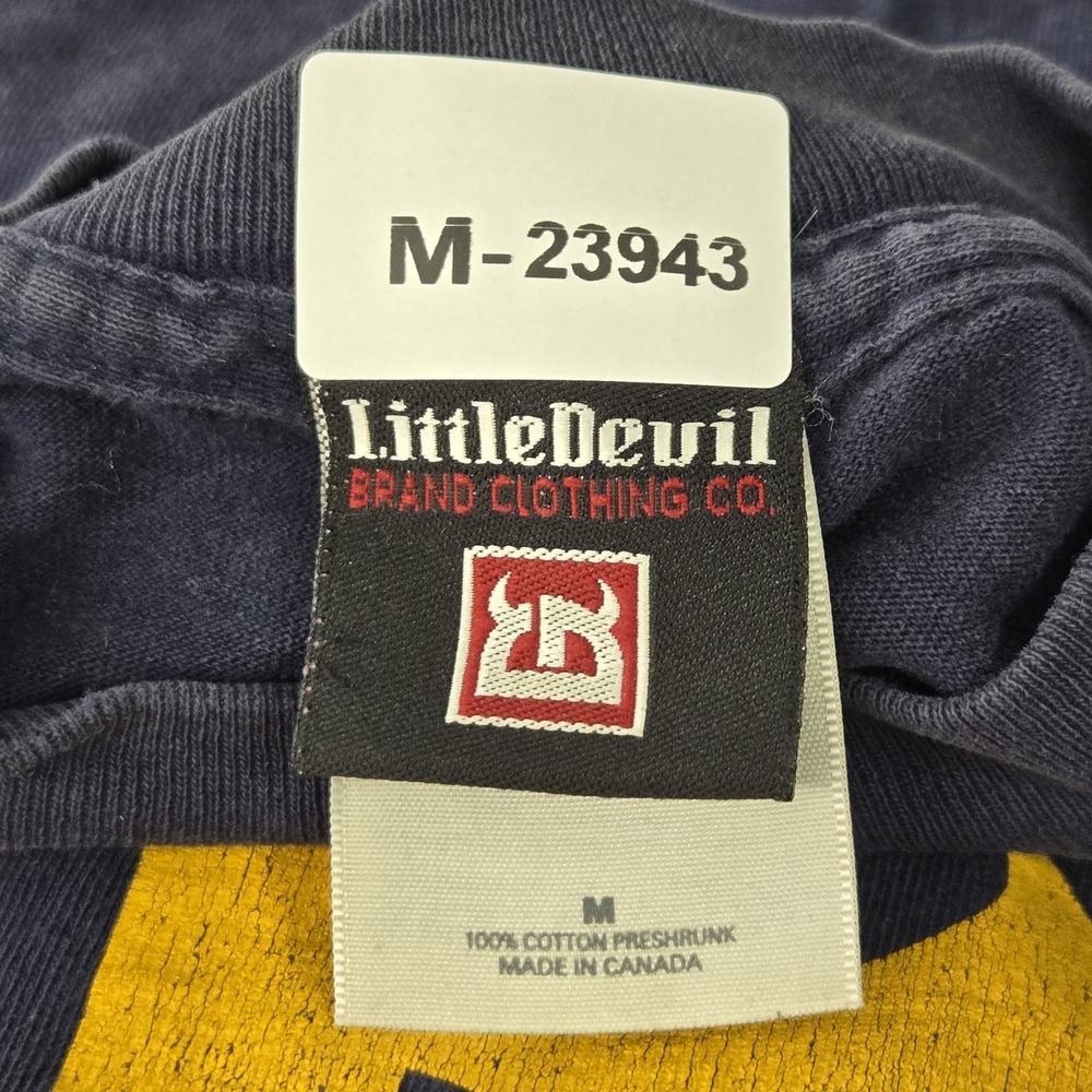 VINTAGE Little Devil Men Shirt M Navy Graphic Genuine Evil Skater BMX Y2K READ - Picture 2 of 9